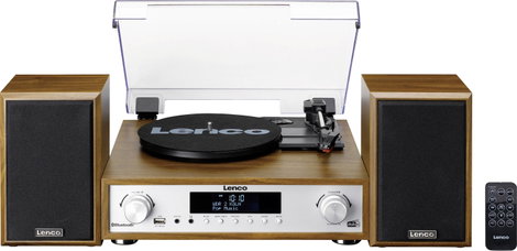Lenco MC-160WD - HiFi Stereoanlage mit Plattenspieler, DAB+/FM-Radio und Bluetooth Lemezjátszó