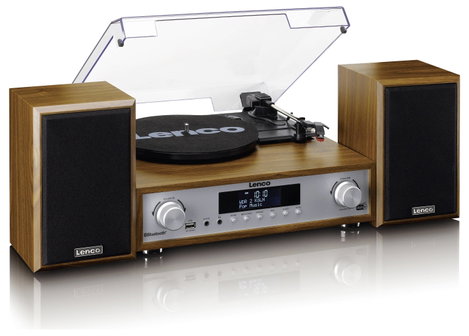 Lenco MC-160WD - HiFi Stereoanlage mit Plattenspieler, DAB+/FM-Radio und Bluetooth Lemezjátszó 3. kép