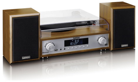 Lenco MC-160WD - HiFi Stereoanlage mit Plattenspieler, DAB+/FM-Radio und Bluetooth Lemezjátszó 4. kép