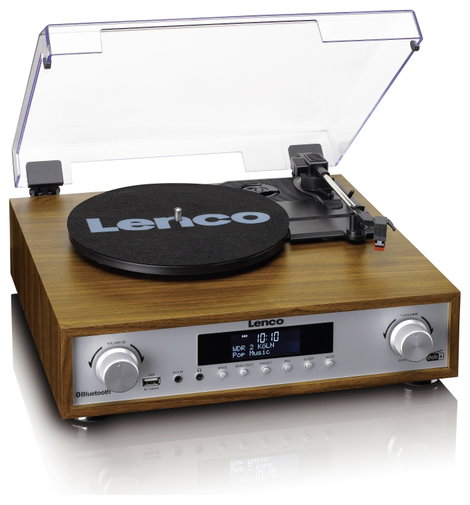 Lenco MC-160WD - HiFi Stereoanlage mit Plattenspieler, DAB+/FM-Radio und Bluetooth Lemezjátszó 5. kép