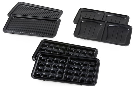 DOMO SANDWICH-WAFFEL-GRILL 3-IN-1 INKY BLACK Szendvics készítő Fekete 10. kép
