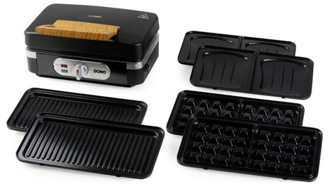 DOMO SANDWICH-WAFFEL-GRILL 3-IN-1 INKY BLACK Szendvics készítő Fekete 3. kép