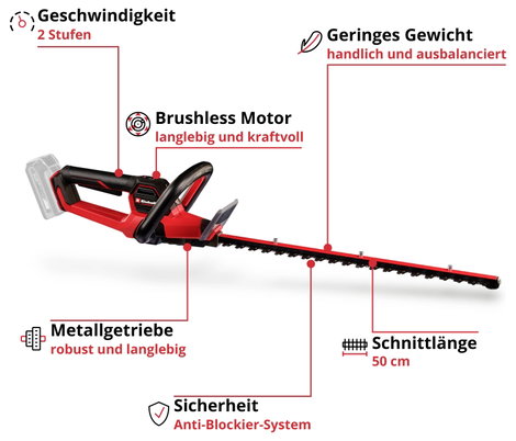 Einhell Professional GP-CH 18/50 Li BL-Solo Akkus sövényolló 18 V 560 mm 3. kép