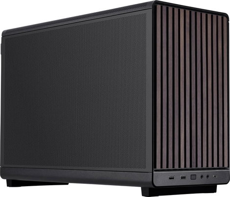 Lian Li Lian Li DAN Cases A3-mATX Wood Edition PC-Gehäuse, Micro-ATX - Walnuss, schwarz Mikro torony