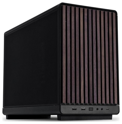 Lian Li Lian Li DAN Cases A3-mATX Wood Edition PC-Gehäuse, Micro-ATX - Walnuss, schwarz Mikro torony 2. kép