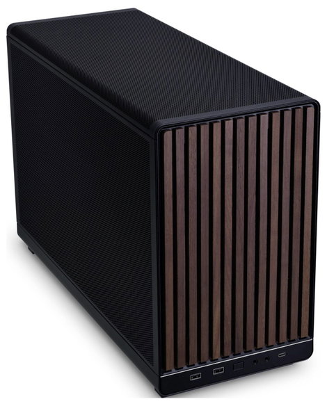 Lian Li Lian Li DAN Cases A3-mATX Wood Edition PC-Gehäuse, Micro-ATX - Walnuss, schwarz Mikro torony 3. kép