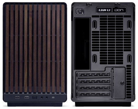 Lian Li Lian Li DAN Cases A3-mATX Wood Edition PC-Gehäuse, Micro-ATX - Walnuss, schwarz Mikro torony 4. kép