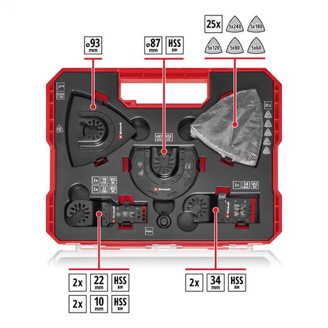 Einhell 708135 XL-PLUS-CASE BiM, HSS Többfunkciós szerszám tartozék készlet 1 készlet 2. kép
