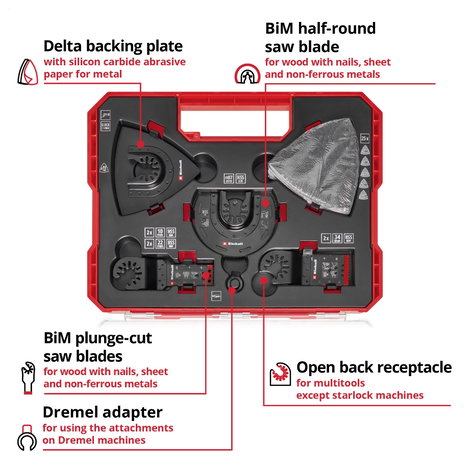 Einhell 708135 XL-PLUS-CASE BiM, HSS Többfunkciós szerszám tartozék készlet 1 készlet 3. kép