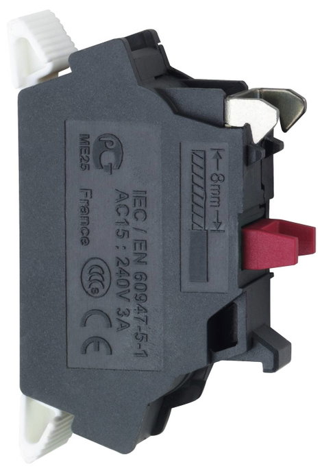 Segéd kapcsoló blokk 240 V 3 A, rugós szorító csatlakozással, Schneider Electric Harmony ZBE1025 2. kép