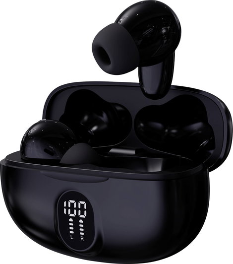 Denver TWE-57B BLACK Mobiltelefon In Ear fejhallgató Bluetooth® Stereo Fekete