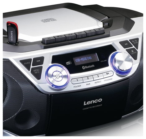 Lenco SCD-720SI - Tragbare XXL Boombox Silber Hordozható CD lejátszó 7. kép