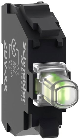 Előlapra felszerelhető LED-modul 24 V, csavaros csatlakozással, fehér, Schneider Electric ZBVB1