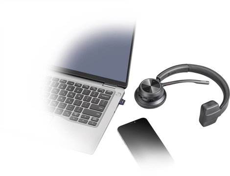 HP Poly VOYAGER 4310 UC Telefon On Ear headset Bluetooth® Mono Fekete mikrofon zajelnyomás, Noise Ca 4. kép