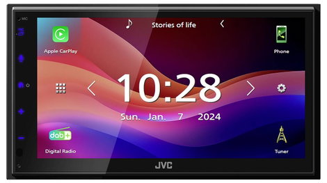 JVC Dupla DIN moniceiver Android Auto™, Apple CarPlay, Hátrameneti kamera csatlakozó, DAB + tuner, T 2. kép