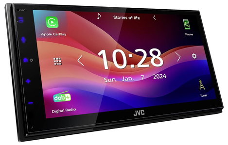 JVC Dupla DIN moniceiver Android Auto™, Apple CarPlay, Hátrameneti kamera csatlakozó, DAB + tuner, T 4. kép