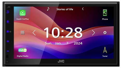 JVC Dupla DIN moniceiver Apple CarPlay, Android Auto™, Hátrameneti kamera csatlakozó, DAB + tuner, B 2. kép
