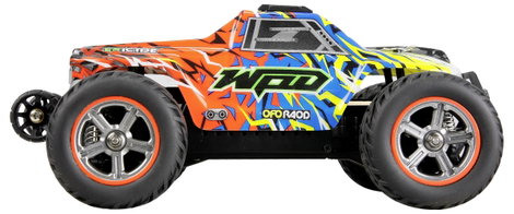 Amewi Kék, Narancs Brushed 1:20 RC kezdő modellautó Elektro Monstertruck 4WD RtR Fényeffekttel 2. kép
