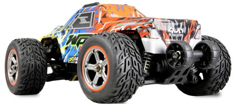 Amewi Kék, Narancs Brushed 1:20 RC kezdő modellautó Elektro Monstertruck 4WD RtR Fényeffekttel 4. kép