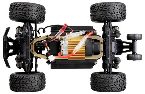 Amewi Kék, Narancs Brushed 1:20 RC kezdő modellautó Elektro Monstertruck 4WD RtR Fényeffekttel 8. kép