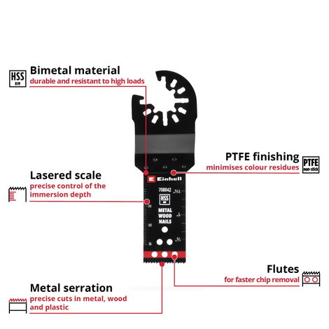Einhell 708042 Tauchsägeblatt BIM Met, 22mm Bimetál Többfunkciós szerszám tartozék készlet 22 mm 1 d 2. kép
