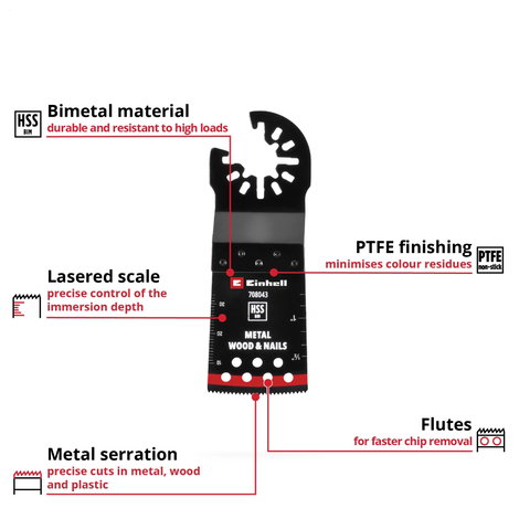 Einhell 708043 Tauchsägeblatt BIM Met, 34mm Bimetál Többfunkciós szerszám tartozék készlet 34 mm 1 d 2. kép