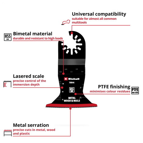 Einhell 708046 Tauchsägeblatt BIM Met, 65mm Bimetál Többfunkciós szerszám tartozék készlet 65 mm 1 d 2. kép