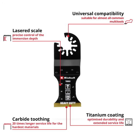 Einhell 708063 Tauchsägeblatt HM-TI, 35mm Bimetál Többfunkciós szerszám tartozék készlet 35 mm 1 db 2. kép