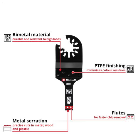 Einhell 708041 Tauchsägeblatt BIM Met, 10mm Bimetál Többfunkciós szerszám tartozék készlet 10 mm 1 d 2. kép
