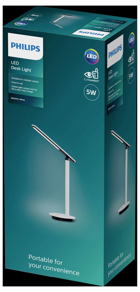 Philips LED Ivory DSK203 8719514420410 LED-es íróasztali lámpa LED Fixen beépített LED-es 5 W Fehér 2. kép