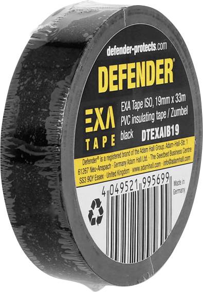 DEFENDER by Adam Hall EXA Tape DTEXAIB19 Szigetelőszalag Fekete (H x Sz) 33 m x 19 mm 1 db