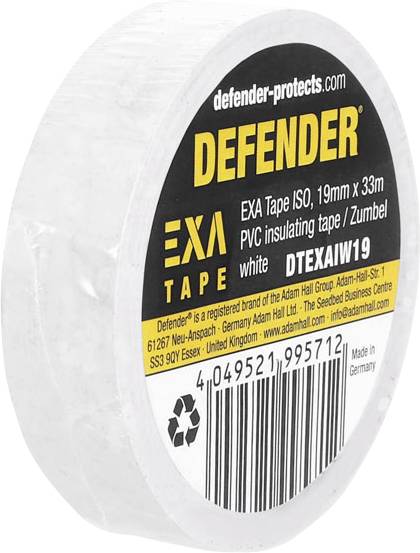 DEFENDER by Adam Hall EXA Tape DTEXAIW19 Szigetelőszalag Fehér (H x Sz) 33 m x 19 mm 1 db