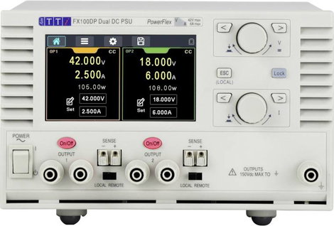 Aim TTi FX100DP Labortápegység, szabályozható 0 - 42 V 1 mA - 6 A 210 W Távirányítható, OVP, Vékony