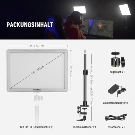 Neewer GL1PRO LED-es videós lámpa 2. kép