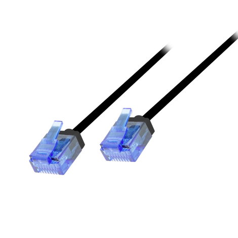 LogiLink CQ3033U RJ45 Hálózati kábel, patchkábel CAT 6A U/UTP 1.00 m Fekete extrém vékony, Nagy ruga