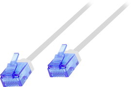 LogiLink CQ3021U RJ45 Hálózati kábel, patchkábel CAT 6A U/UTP 0.50 m Fehér extrém vékony, Nagy rugal