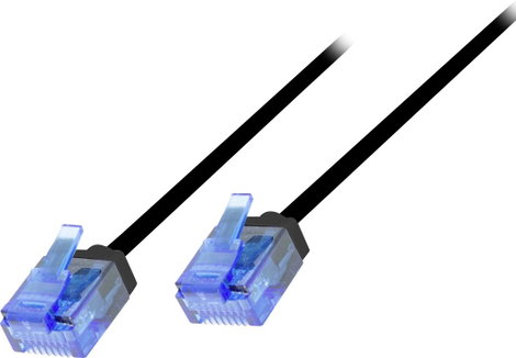 LogiLink CQ3043U RJ45 Hálózati kábel, patchkábel CAT 6A U/UTP 1.50 m Fekete extrém vékony, Nagy ruga