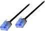 LogiLink CQ3043U RJ45 Hálózati kábel, patchkábel CAT 6A U/UTP 1.50 m Fekete extrém vékony, Nagy ruga bélyegkép