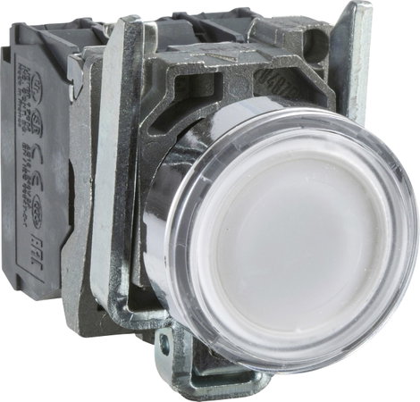 Világítós nyomógomb, lapos, fehér, Schneider Electric Harmony XB4BW31B5