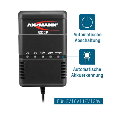 Ólomakku töltő 6V 12V 24V 0.9A, Ansmann ALCS2-24A 9. kép
