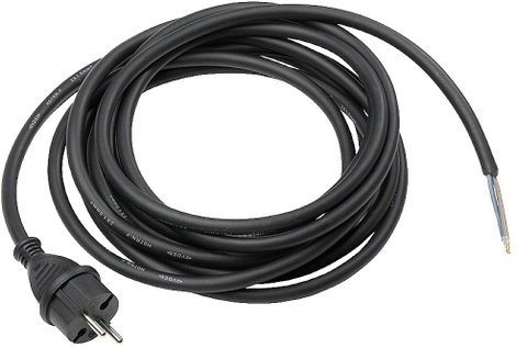 Fúrógép csatlakozóvezeték 5 m, fekete, H05RN-F 2 x 1 mm², AS Schwabe 70530