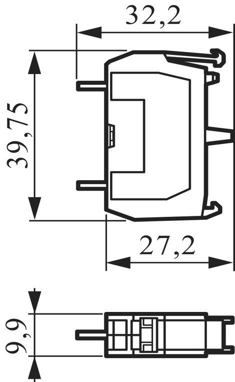 Érintkező elem 600V 10 A, nyákba forrasztható, BACO 33P10 2. kép