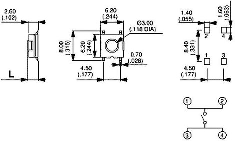 Nyomógomb 12 V/DC 50 mA, 1 x ki/(be), APEM PHAP3373 2. kép