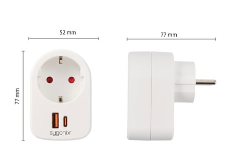 Sygonix SY-6713236 Köztes dugalj USB-vel Fehér 5. kép