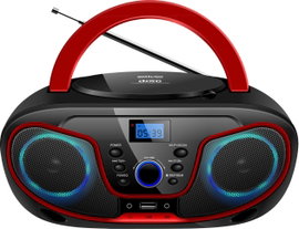 Silva Schneider MPC 19.4 USB CD-s rádió URH AUX, CD, USB Fekete, Piros