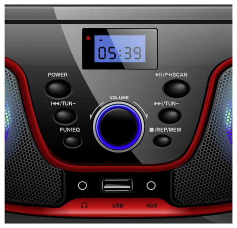 Silva Schneider MPC 19.4 USB CD-s rádió URH AUX, CD, USB Fekete, Piros 6. kép
