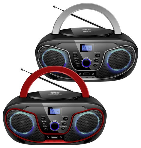 Silva Schneider MPC 19.4 USB CD-s rádió URH AUX, CD, USB Fekete, Piros 7. kép