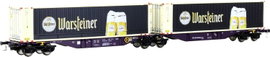 Mehano 28399 HO konténerszállító kocsi Sggmrss' 90 Warsteiner a RailRelease-től