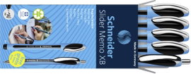 Schneider Schreibgeräte 5 db Etui 4x Memo + 1x Rave schwarz 150245 Golyóstoll Írás színe: Fekete N/A