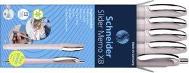 Schneider Schreibgeräte 5 db Etui 4x Memo + 1x Rave pearl 150235 Golyóstoll Írás színe: Kék N/A